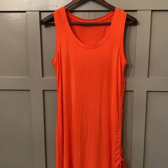 ATHLETA Side Cinch Sleeveless Modal Jersey Knit Dress Size Medium - Picture 4 of 9